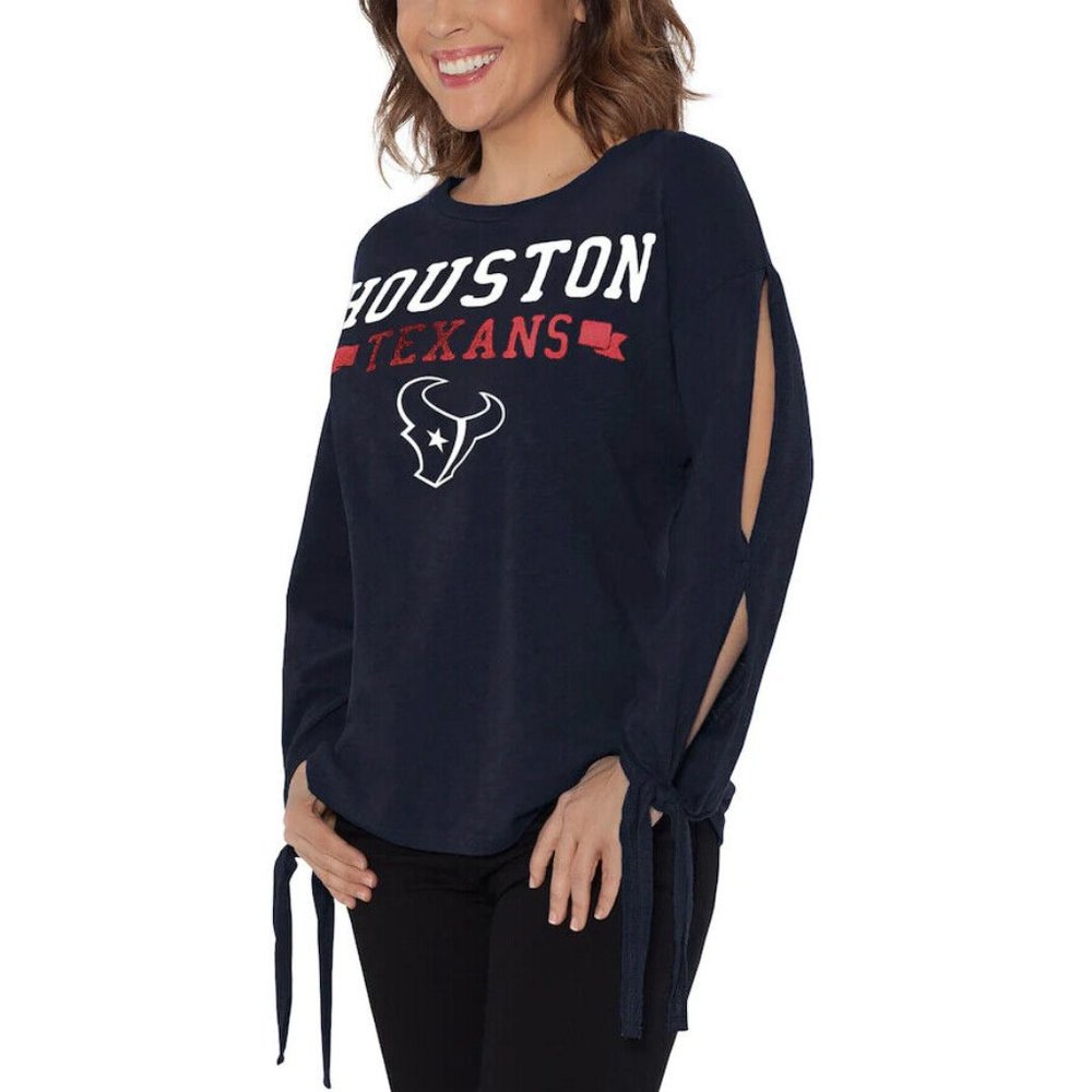 Houston Texans Womens Shirt Navy Blue Size Small Long Sleeve By Alyssa Milano
